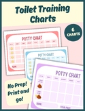 Toilet Training/Potty Training Charts- Set of 6 Toileting Charts