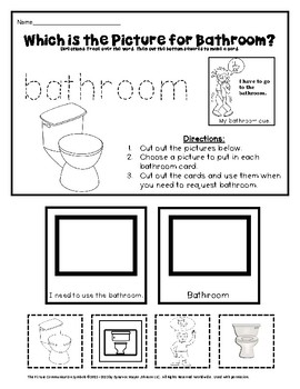 Toilet Training Printables for Students with Autism, Bathroom
