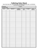 Toileting/Potty Training Data Sheet Tracker