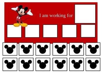 Preview of Autism Token Board Mickey Mouse