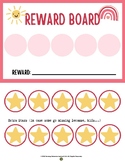 Token Board | Behavior Management - Pink/Star Theme (5 tokens)