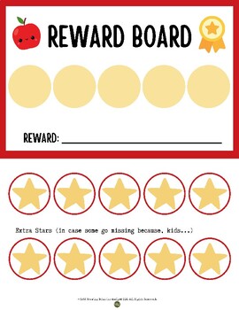 Preview of Token Board | Behavior Management - Red/Star Theme (5 tokens)