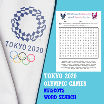 Preview of Tokyo 2020 Olympic Games Word Search Puzzle - Meet Miraitowa & Someity