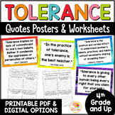Tolerance Quotes Posters and Activities: Character Traits 