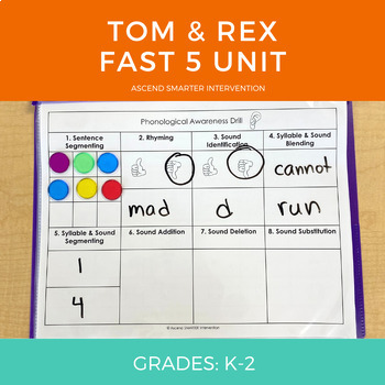 Preview of Tom & Rex Decodable CVC Fast 5 Unit