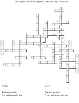 Tom Rogers Eleven Chapters 1 2 Vocabulary Crossword by Northeast