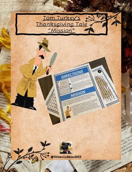 Preview of Tom Turkey's Thanksgiving Tale -  Mission Printable Activity