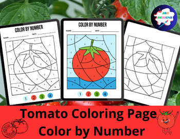 Preview of Tomato Coloring Page - Color by Number