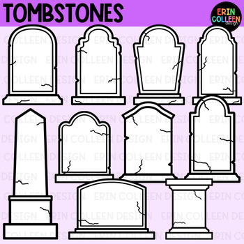 Tombstone Clipart - Halloween by Erin Colleen Design | TPT