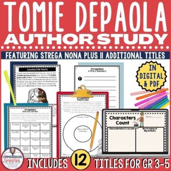 Preview of Tomie dePaola Author Study with 12 titles in Digital and PDF