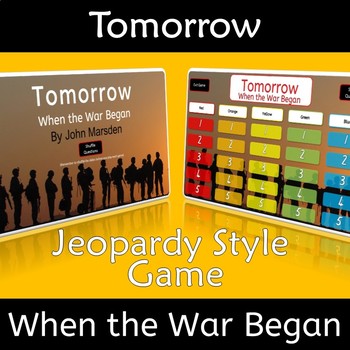 Preview of Tomorrow When the War Began Novel Study Review Jeopardy Game