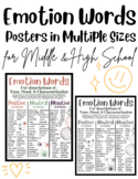 Tone, Mood, & Characterization EMOTION Words Posters