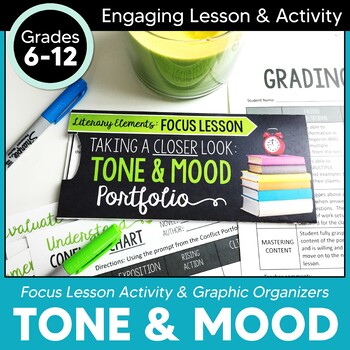 Preview of Tone and Mood Activities | Graphic Organizer + Worksheet for ANY Novel