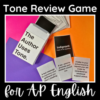 Preview of Tone Review Card Game for AP English Lang or Lit