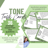 Tone Task Cards | 36 Passages w/ Multiple Choice Questions