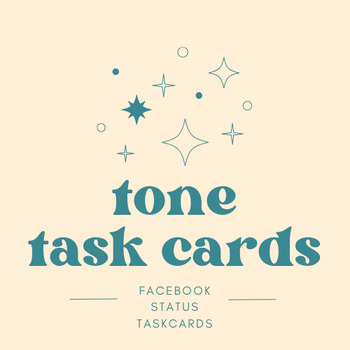 Preview of Tone Task Cards: Using Facebook Status Updates