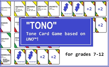 Preview of Tone Words Card Game: TONO!