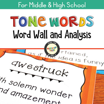 Middle School Mood and Tone Words List Freebie