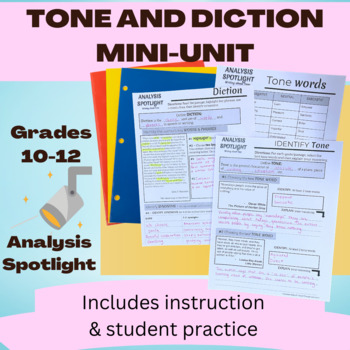 Preview of Tone and Diction Mini-Unit - instruction and analysis practice