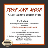 Tone and Mood:  A Last-Minute Lesson with PowerPoint, Handouts