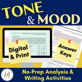 Tone and Mood Activities & Tone and Mood Worksheets - Mood