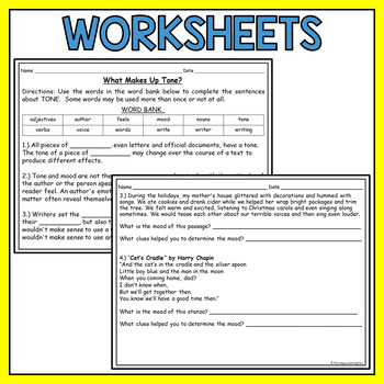 Tone and Mood Lesson Plans, Worksheets, and Activities | TpT