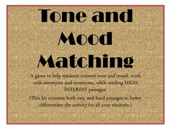 Preview of Tone and Mood Matching Game