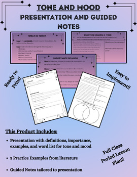 Preview of Tone and Mood Presentation and Guided Notes