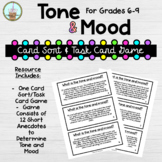 Tone and Mood Task Cards | Card Sort | Middle School (6-8)