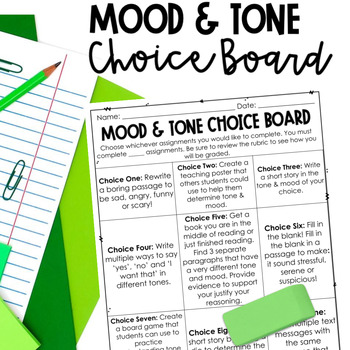 Preview of Tone and mood Activities for Gifted Students AIG Enrichment RL.4.4 RL.5.4