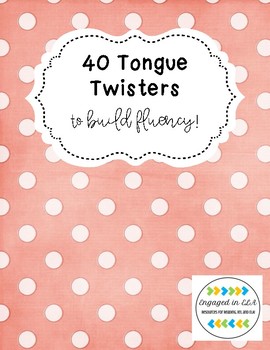 Preview of Tongue Twister Cards to Build Fluency - UPDATED 9/18!