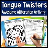 Tongue Twisters Awesome, Amazing Alliteration Activity | Alliteration Worksheet
