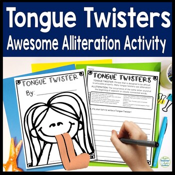 Preview of Tongue Twisters Awesome, Amazing Alliteration Activity | Alliteration Worksheet