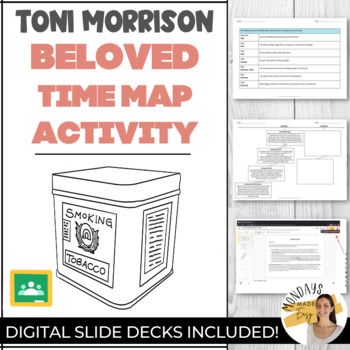 Preview of Toni Morrison BELOVED Novel Study TIME MAP Timeline Activity Digital Printable
