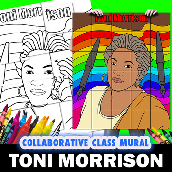 Preview of Toni Morrison Perfect Women's History Month Collaborative Mural Project Lesson