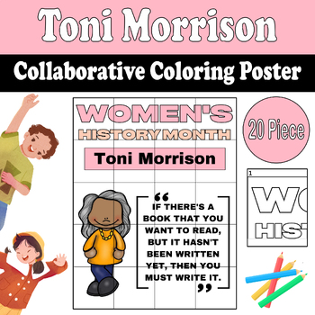 Preview of Toni Morrison: Collaborative Coloring Poster for Women's History Month
