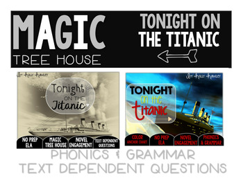 Preview of Tonight on the Titanic NO PREP and Text Dependent Questions BUNDLE