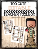 Too Cute Editable Teacher Toolbox Weathered Wood Labels