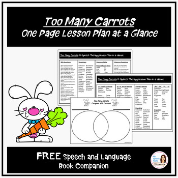 Preview of Too Many Carrots FREE  Speech Therapy Book Companion for Spring