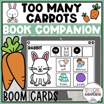 Preview of Too Many Carrots Spring Book Companion for Speech Language Therapy | Boom Cards