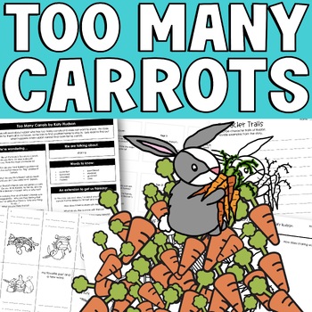 Preview of Too Many Carrots Craft Read Aloud and Activities Spring Bulletin Board | Sharing