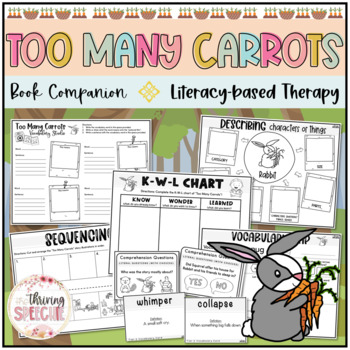 Preview of Too Many Carrots Speech and Language Therapy Book Companion