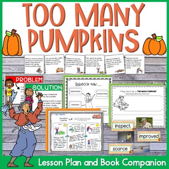 Preview of Too Many Pumpkins Lesson Plan and Book Companion
