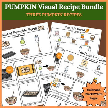 Preview of Pumpkin Visual Recipe Bundle|Fall Activities