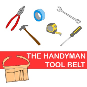 Preview of Tool Belt Clip Art (with 6 tools)