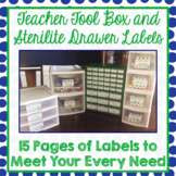 Teacher Tool Box Labels Blue and Green with Nautical Optio