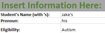 Preview of Tool for Creating Compliant Impact of Disability Statements for IEPs