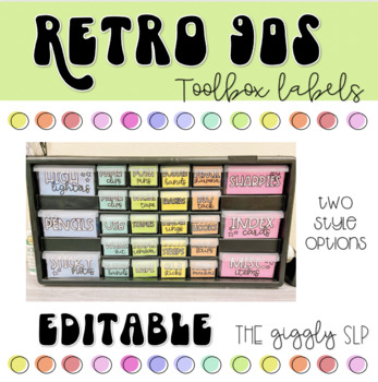 Preview of Toolbox Labels | Retro 90s SLP Decor