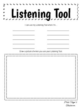 Toolbox Tools - Listening Tool - Writing by Miss Vega's Classroom