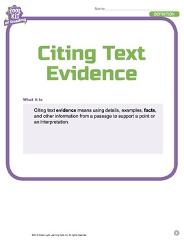 scholastic online toolkit citing text evidence interactive